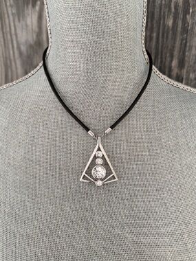 Vintage Butler Crystal Triangle Necklace